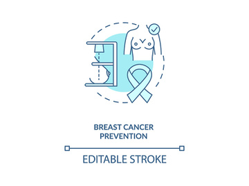Breast cancer prevention concept icon preview picture