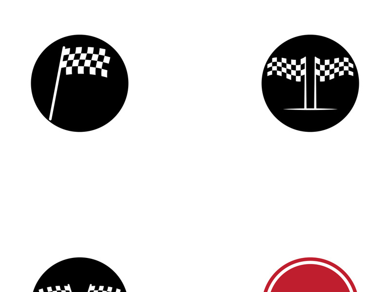 Creative and modern racing flag logo design.