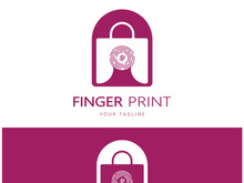simple flat fingerprint logo,for security,identification,badge,emblem,business card,digital,vector