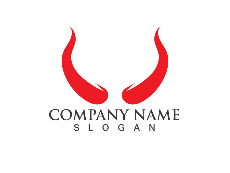 Devil horn vector icon logo design illustration template