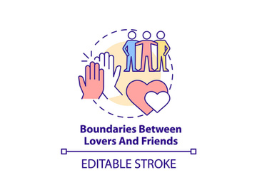 Boundaries between lovers and friends concept icon preview picture