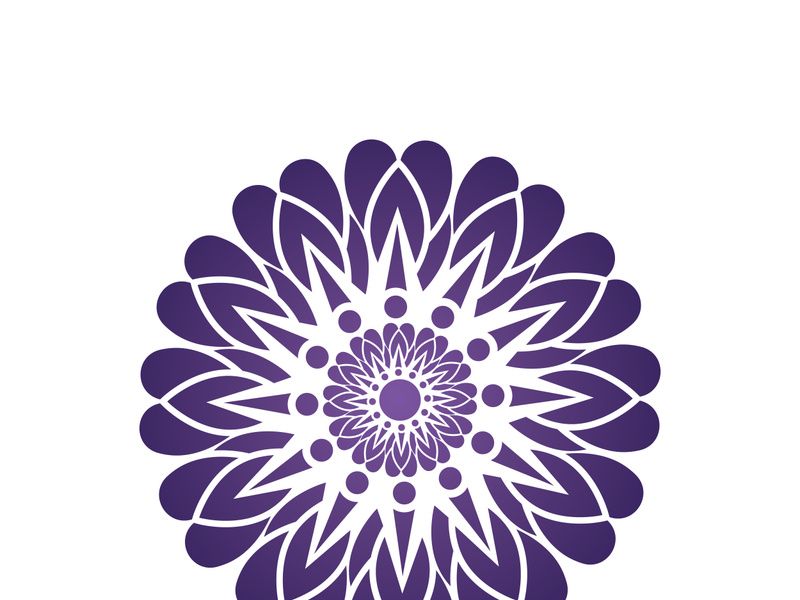 Traditional Asian colorful floral pattern Stained glass mosaic logo tile design inspiration