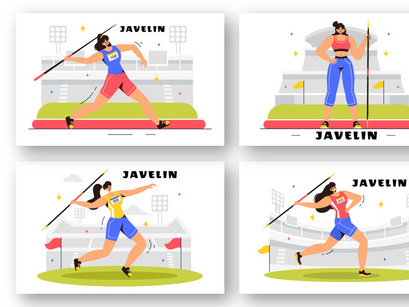 9 Javelin Throw Sports Illustration