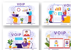 12 VOIP or Voice Over Internet Protocol Illustration