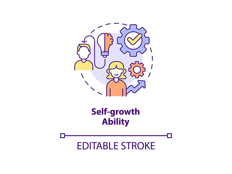 Self-growth ability concept icon