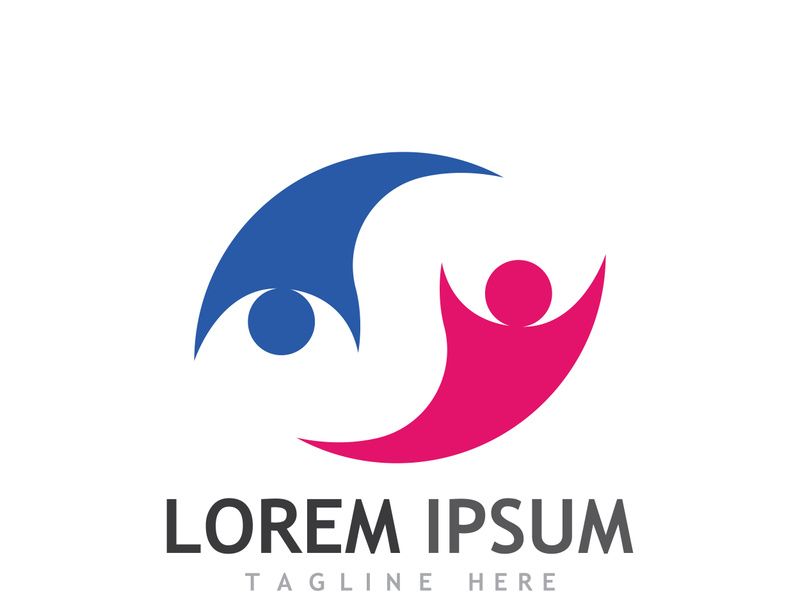 Community of people logo design with creative idea.