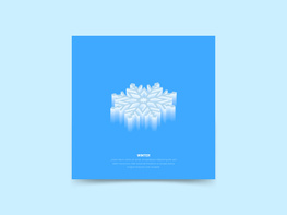 Blue snowflake 3d realistic winter decoration isolated preview picture