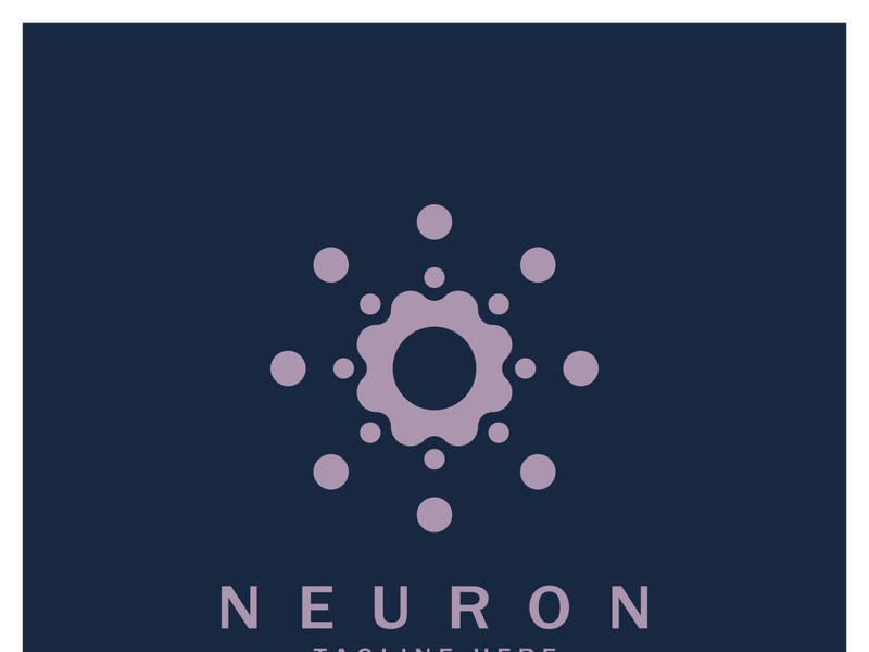 Neuron logo or nerve cell logo design,molecule logo illustration template icon with vector concept