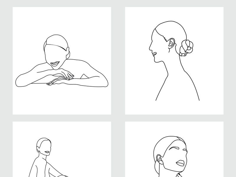 Beauty Woman Line Art, Wall Decoration
