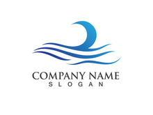 water wave logo design template