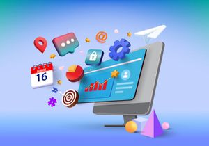 3D Laptop Business Illustration