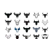 Bull head logo vector icon design illustration