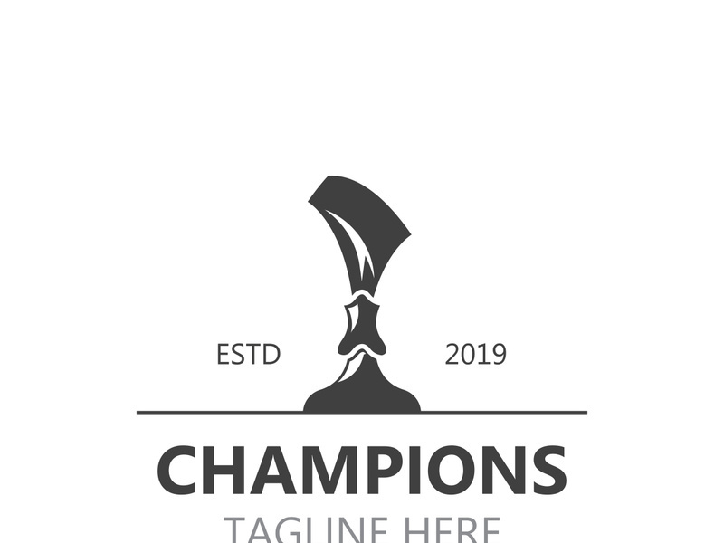 Trophy Logo winner, Sports Tournament Championship Cup Design. minimalist emblem sport, club shop simple icon