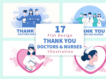 17 Thank You Doctor and Nurse Thanksgiving Flat Design preview picture