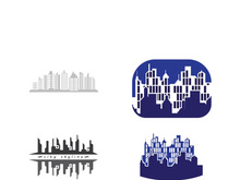 Modern city skyline icon silhouette vector illustration design