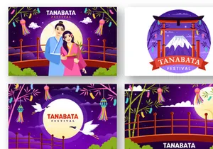 15 Tanabata Festival Vector Illustration