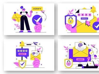 10 Email Verification Vector Illustration