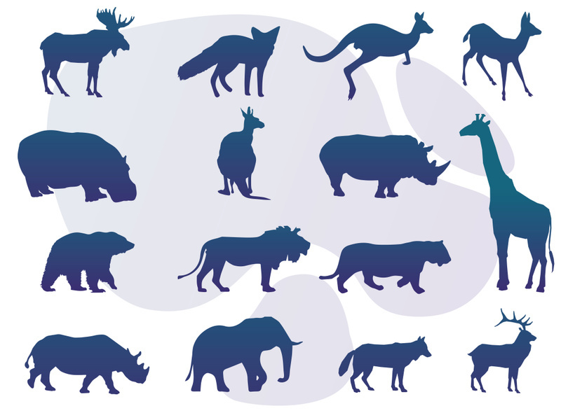 Animals : Silhouette Collection With Logo