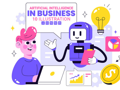10 Artificial Intelligence in Business Illustration