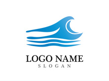 Wave beach vector illustration design logo