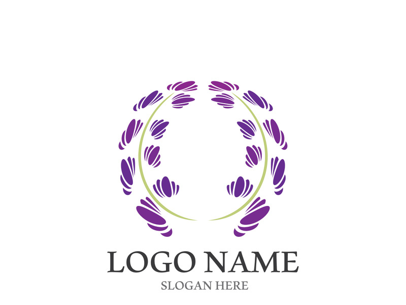 Fresh lavender flower logo vector flat design
