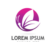 Beautiful and colorful butterfly creative logo design.