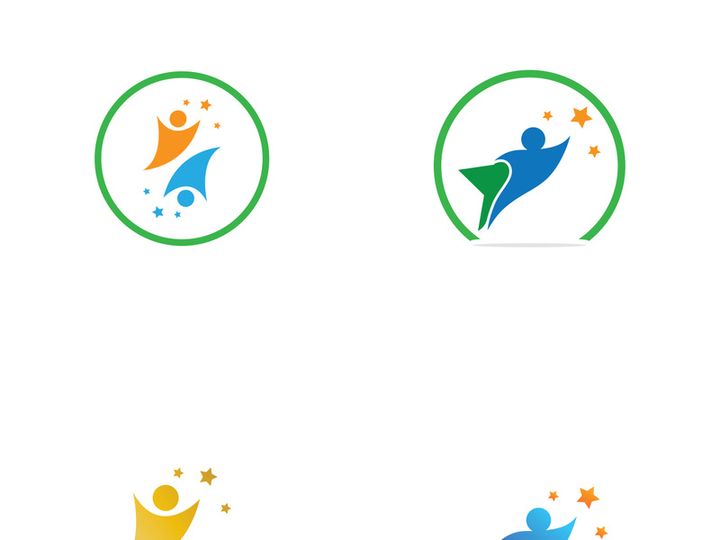 People star logo design to achieve a success or dream.