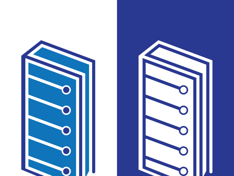 Digital book logo technology vector icon design