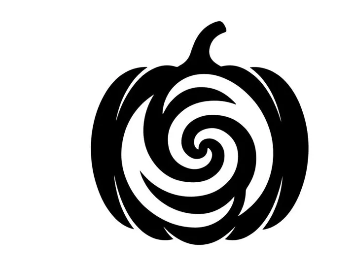 Black and white pumpkin with swirling pattern for Halloween or fall decor
