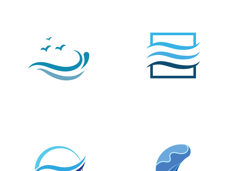 Ocean water wave wave logo design.