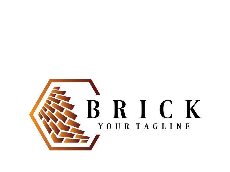 creative brick logo designs for buildings, architectural buildings, civil engineering, building materials shops