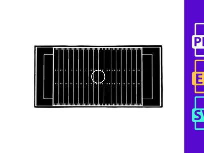 American football field diagram with yard lines and markings