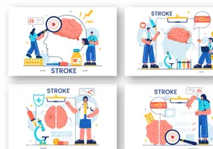 12 Human Brain Stroke Illustration