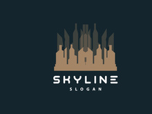 Cityscape Logo, Metropolis Skyline Design, City Building Vector, Icon Symbol Illustration