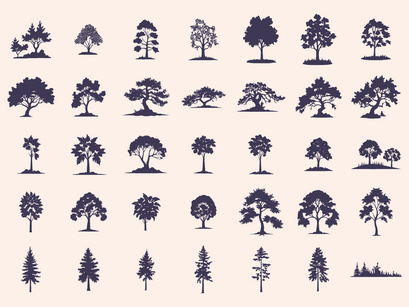 Trees Silhouettes Set