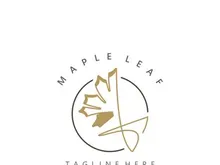 Maple leaf logo design vintage style graphic illustration