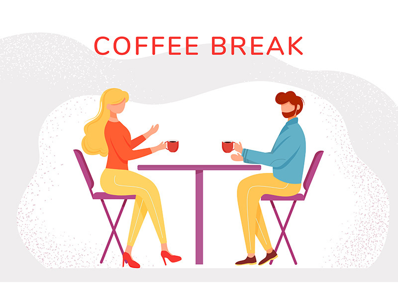 Coffee break flat vector illustration