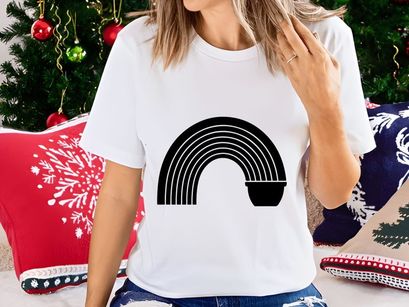 Multi-Striped Rainbow Pot Silhouette