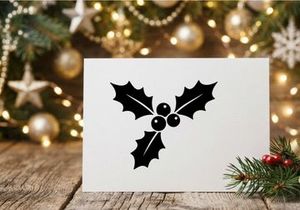 Schwarze Holly-Beeren-Silhouette-Icons für Weihnachtsdesign und grafische Weihnachtsdekoration