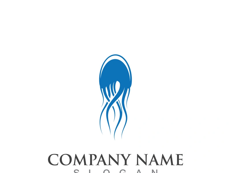 Jellyfish icon illustration design, simple logo template vector