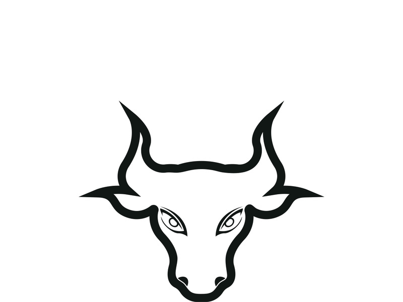 Bull head logo vector icon design illustration