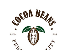 cocoa logo,cocoa bean,cocoa tree,cocoa branches and leaves,chocolate mix on white background,vintage,modern,simple,minimalist icon illustration template design vector