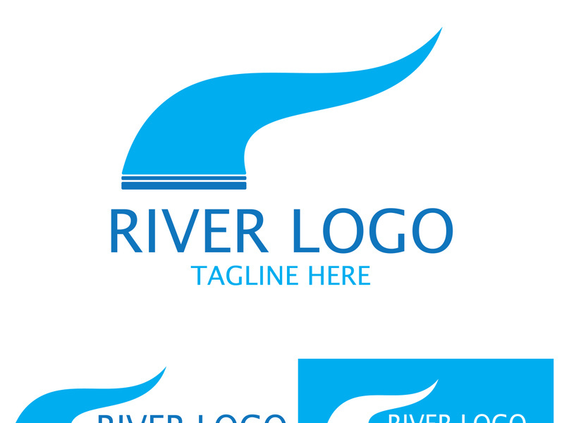 River Logo vector icon illustration design template
