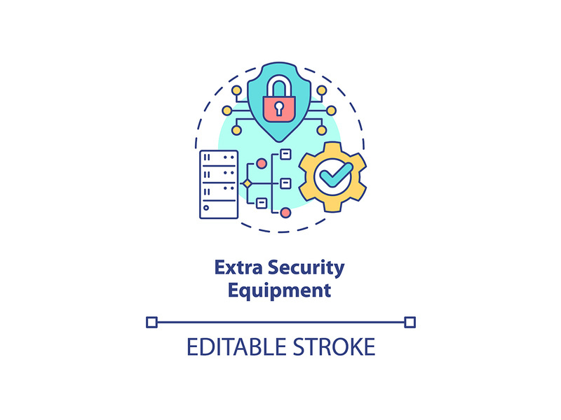 Extra security equipment concept icon