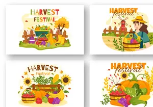 15 Happy Harvest Festival Illustration