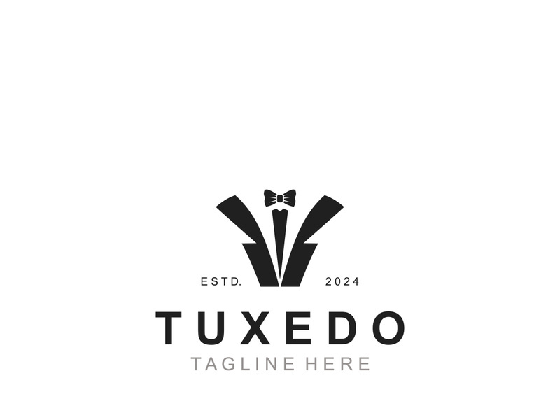 Tuxedo Suit Gentleman logo Fashion Tailor Clothes Vintage Classic design