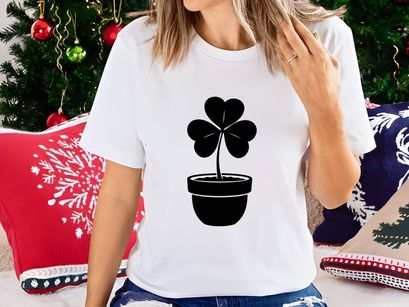 Shamrock in a Pot Silhouette