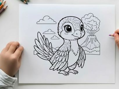 Cute baby bird hatching with dandelion vector illustration