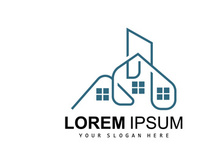 House Logo, Building Furniture Design, Construction Vector, Property Brand Icon, Real Estate, Housing