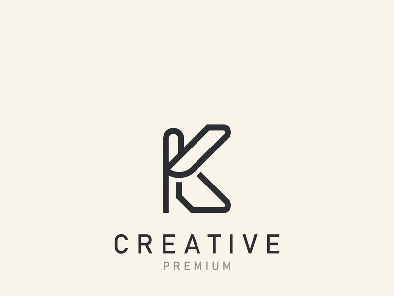 Initial K Letter Logo Modern minimalist design alphabet template